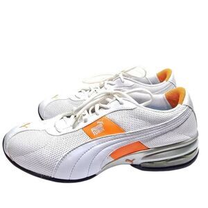 Puma Mens Cell Turin Training Running Shoe White Orange Silver Size 11.5